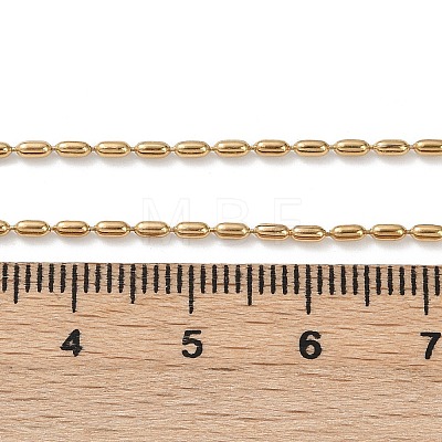 Ion Plating(IP) 304 Stainless Steel Oval Ball Chain Necklace for Men Women X-NJEW-M200-09G-1