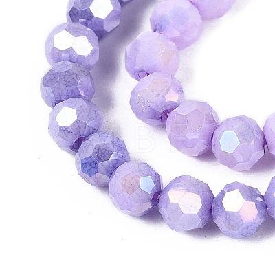 Anti-Tarnish Electroplate Glass Beads Strands EGLA-ZX010-6mm-08-1