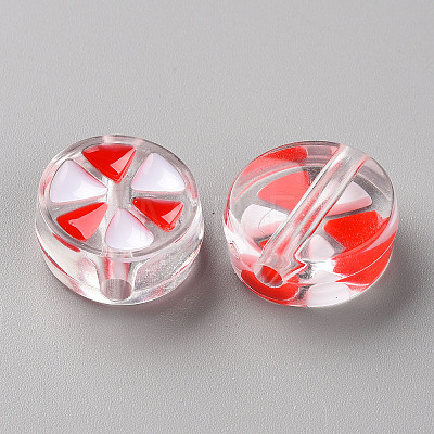 Transparent Enamel Acrylic Beads X-TACR-S155-005F-1