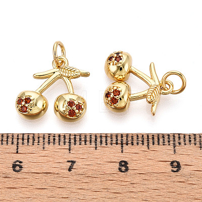 Brass Micro Pave Cubic Zirconia Charms KK-N265-30G-1