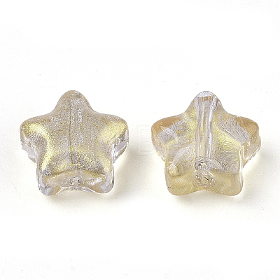 Transparent Spray Painted Glass Beads X1-GLAA-N035-01-D01-1