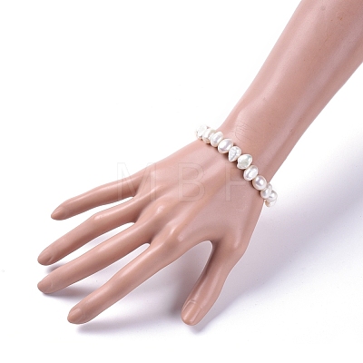 Natural Pearl Stretch Bracelets BJEW-JB04735-01-1