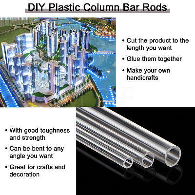Olycraft 3 Sets 3 Style ABS Plastic Column Bar Rods DIY-OC0008-26-1