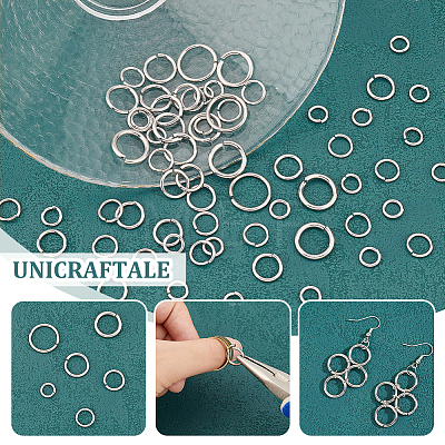 Unicraftale 304 Stainless Steel Open Jump Rings STAS-UN0003-08-1