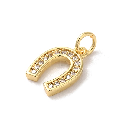 Rack Plating Brass Clear Cubic Zirconia Pendants KK-Z056-18G-1