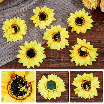 20Pcs Cloth Sunflower AJEW-CP0001-83-1