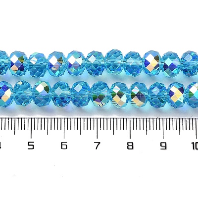 AB Color Plated Transparent Electroplate Beads Strands EGLA-H104-06H-1