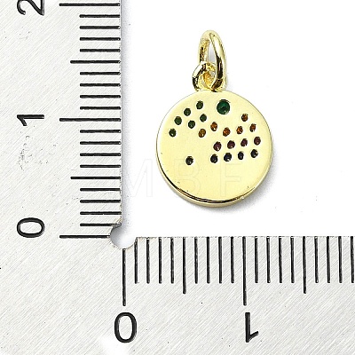 Brass Micro Pave Colorful Cubic Zirconia Pendants KK-H475-18G-04-1