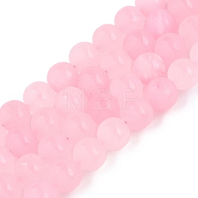 Frosted Natural White Jade Beads Strands G-T138-10mm-209E-1