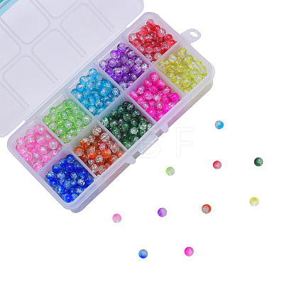 700Pcs 10 Colors Baking Painted Crackle Glass Bead CCG-CJ0001-01-1