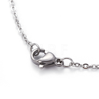 304 Stainless Steel Pendant Necklaces NJEW-E141-29P-1