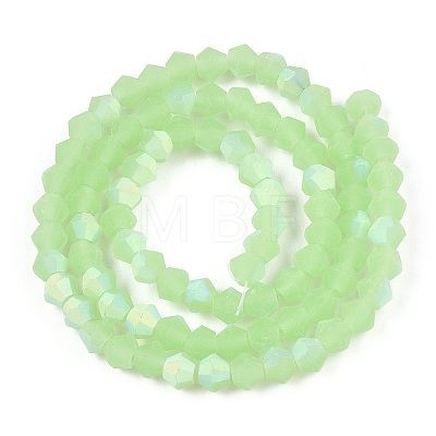 Imitation Jade Bicone Frosted Glass Bead Strands EGLA-A039-J6mm-MB01-1