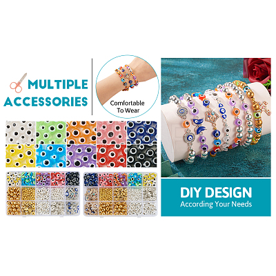 DIY Evil Eye Bracelet Making Kit DIY-TA0004-41-1