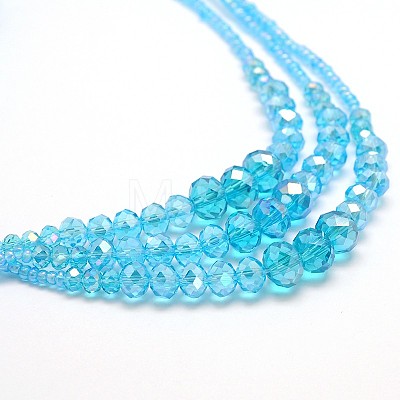 Glass Bead Lariat Necklaces NJEW-O059-04I-1