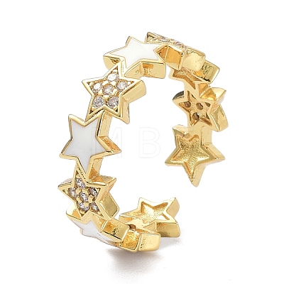 Star Clear Cubic Zirconia Finger Ring for Girl Women ZIRC-C025-45G-1