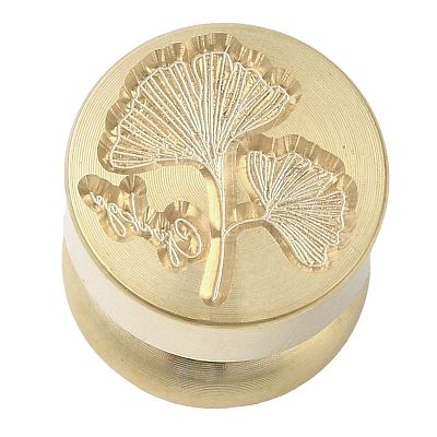 Golden Tone Round Wax Seal Brass Stamp Heads AJEW-M040-01G-B-1