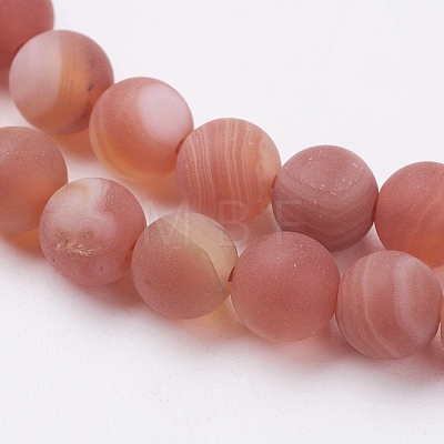 Natural Striped Agate/Banded Agate Bead Strands G-J376-12F-6mm-1