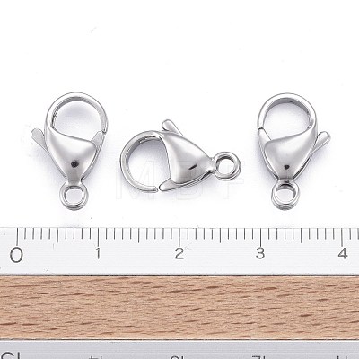 304 Stainless Steel Lobster Claw Clasps X-STAS-AB15-1