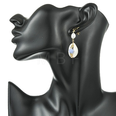 Natural Cultured Freshwater Pearl Stud Dangle Earrings for Women EJEW-JE07276-1