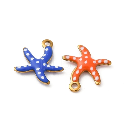 304 Stainless Steel Enamel Charms STAS-Q363-14I-G-1
