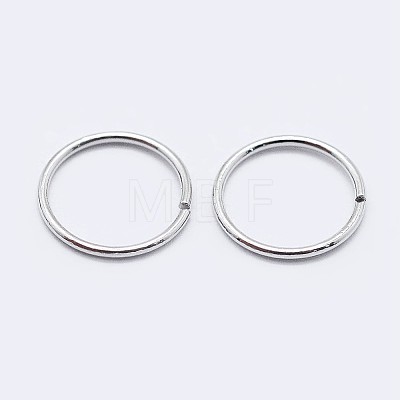 Rhodium Plated 925 Sterling Silver Open Jump Rings STER-F036-02P-0.4x5mm-1