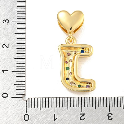 Brass Micro Pave Colorful Cubic Zirconia Pendants KK-P281-01G-J-1