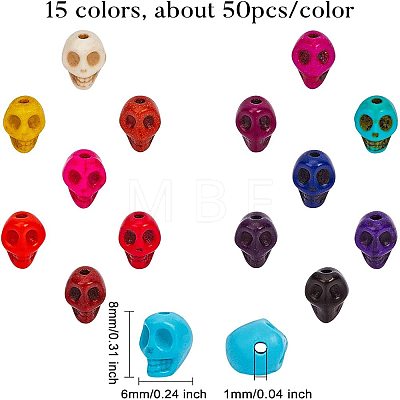 15 Colors Dyed Synthetic Turquoise Beads G-GA0001-02-1