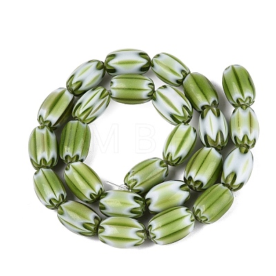 Handmade Millefiori Glass Barrel Beads LA-N002-07B-1