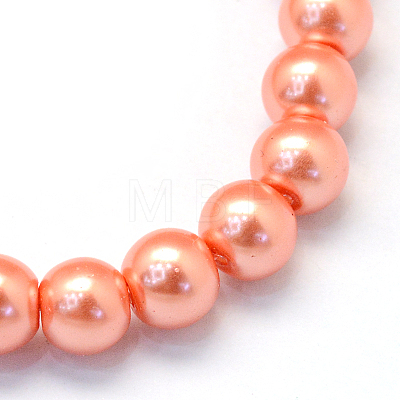 Baking Painted Pearlized Glass Pearl Round Beads Strands X-HY-Q330-8mm-77-1