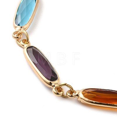 Colorful Glass Link Chain Bracelets BJEW-B075-04-1