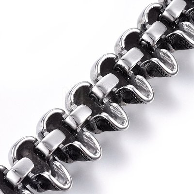 304 Stainless Steel Link Bracelets BJEW-L631-16AS-1
