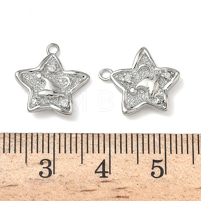 Christmas Brass Micro Pave Clear Cubic Zirconia Pendants KK-A280-03A-P-1