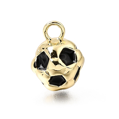 Brass Black Enamel Pendants KK-Z163-02G-B-1