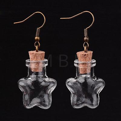 Glass Bottle Dangle Earrings EJEW-JE02193-1