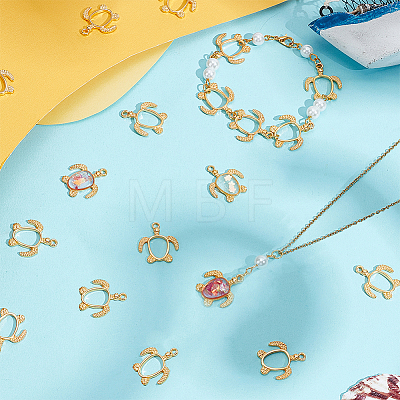 60Pcs Alloy Open Back Bezel Pendants FIND-PH0026-70G-1