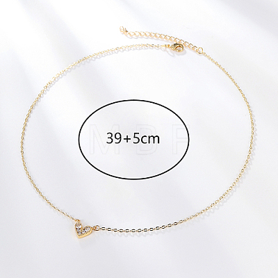 Golden Brass Heart Pendant Necklace for Women LS-WZ0134-2-1-1