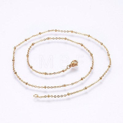 Vacuum Plating 304 Stainless Steel Cable Chains Necklaces MAK-L015-41G-1
