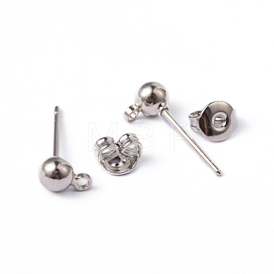 Platinum Color Brass Post Earring Findings X-EC593-1