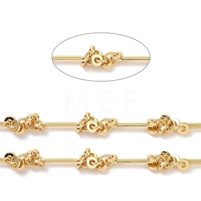 Brass Bar & Knot Link Chains CHC-K013-09G-1