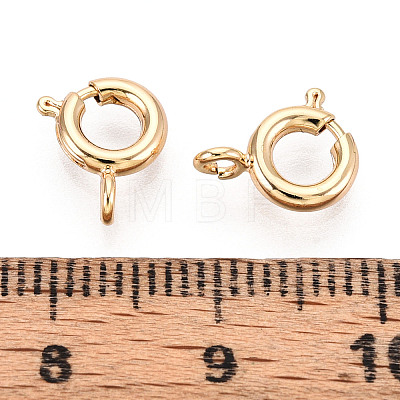 Brass Spring Ring Clasps X-KK-Q669-33G-1