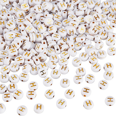 500Pcs Plating Acrylic Beads PACR-TADJ0001-01H-1