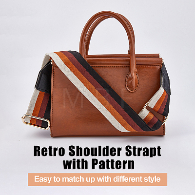 Stripe Pattern Polyester Adjustable Webbing Bag Straps FIND-WH0126-315A-1