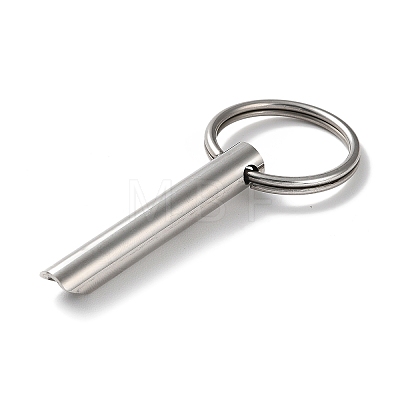 304 Stainless Steel Anxiety Breathing Whistle Keychains KEYC-P013-01P-1