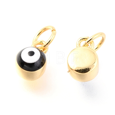 Brass Enamel Pendants KK-Y001-02B-G-1