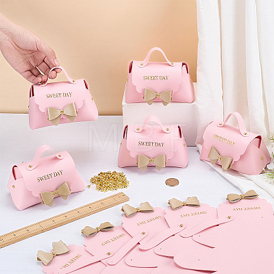40 Bags Bowknot Handbag Shaped PU Leather Candy Gift Tote Boxes CON-WA0001-26-1
