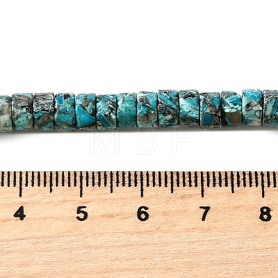 Synthetic Silver Line Turquoise Beads Strands G-L617-F03-3x6mm-1