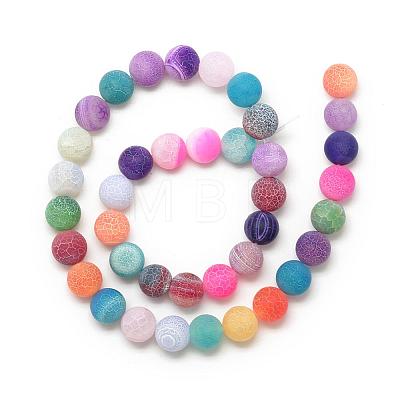 Natural Weathered Agate Bead Strands G-S237-8mm-14-1