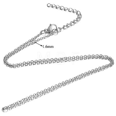 304 Stainless Steel Cable Chain Necklace STAS-T040-PJ204-80-1