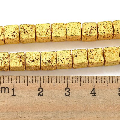 Electroplated Natural Lava Rock Beads Strands G-E602-03-B-1