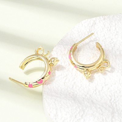 Brass Enamel Stud Earrings KK-CBA8324-23G-02-1